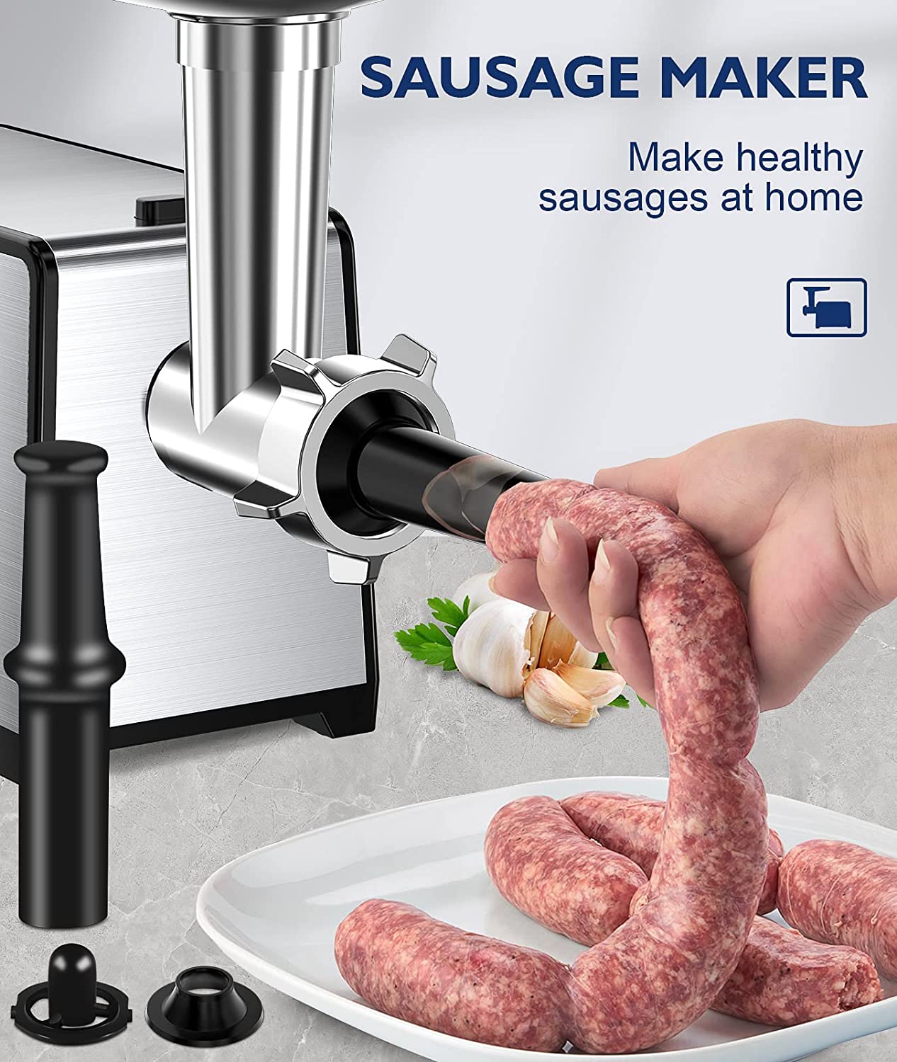 Electric Meat Grinder Kitchen Food Mincer Sausage Maker Stuffer